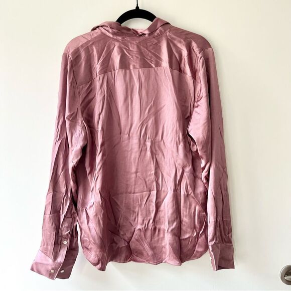 NWT Madewell Darted Button Up Long Sleeve Shirt in Satin - Picture 5 of 8